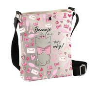PLITI Marie Aristocats Sac à bandoulière pour femme Inscription Because I'M A Lady That's Why Marie Cat Lover, Because Lady Cbag, 8×7.5×1.8inches