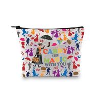 PLITI Mary Poppins Cadeau inspiré de Poppins Musical Lover Gift Carry The Magic With You Trousse de maquillage parapluie Mary, Carry Magic Bagu, Mode