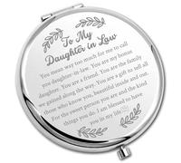 PLITI Miroir de Poche Compact pour Belle-Fille avec Inscription « from Mother in Law Father in Law to My Daughter in Law »
