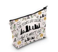 PLITI Outlander Gift Trousse de maquillage de voyage Motif chardon écossais The Stones are Call and I must go, Pierres appelant Bagu, Mode
