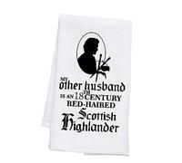 PLITI Outlander Serviette de cuisine « My Other Husband Is An 18th Century Red Haired Scottish Highlander Sassenach » Cadeau (Other Husband TWU)