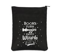 PLITI Pochette pour Livre de Magicien - Cadeau pour Amateur de Livre - Pour Lecteur, Écrivain, Bibliothèque, Bibliophile, Amateur de Lecture (Livres Tournent BSblU)