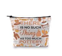 PLITI Poterie Cadeau d'artiste en céramique Cadeau pour amateur de poterie There Is No Such Thing As Too Much Poterie Artist Makeup Bag, Much Pottery Bagu, Mode
