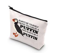 PLITI Puffins Gifts Trousse de maquillage pour amoureux des oiseaux avec inscription « Always Be Yourself Unless You Can Be A Puffin Then Always Be A Puffin », Peut être Puffinu, Champêtre