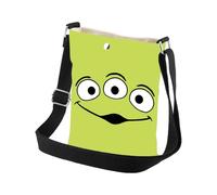 PLITI Sac à bandoulière à trois yeux sur le thème des extraterrestres, cadeaux de planète de pizza, cadeaux d'extraterrestres verts pour les fans, Aliens Cbagu, 8×7.5×1.8inches