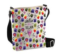 PLITI Sac à bandoulière amusant pour les fans de Descendants Chillin' Like a Villain Evil Queen, Chillin Villaind Cbagu, 8×7.5×1.8inches