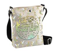 PLITI Sac à bandoulière Fée Clochette Cadeau pour les fans de Fée Clochette All You Need Is Faith Trust And A Little Pixie Dust Sac à bandoulière, Faith Dust Cbagu, 8×7.5×1.8inches