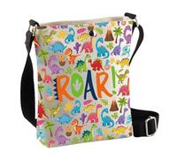 PLITI Sac à bandoulière inspiré des dinosaures, cadeau d'obsession de dinosaure, cadeau pour les amoureux des animaux, Dino Roar Cbagu, 8×7.5×1.8inches