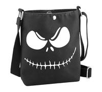 PLITI Sac à bandoulière Jack Face Pumpkin King Cadeaux Nightmare Tour Merchandising Horreur Movie Lover Cadeaux pour les fans, Black Smile Cbagu, 8×7.5×1.8inches