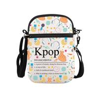 PLITI Sac à bandoulière K-Pop pour les fans de musique coréenne K-Pop Cadeau pour les amateurs de musique K-Pop Définition Sac à bandoulière pour femme, Kpop Adj Zcbagu, 8.26×5.7×0.78inches
