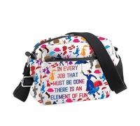 PLITI Sac à bandoulière Mary Poppins « In Every Job That Must Be Done There Is An Element Of Fun » Cadeau pour fan de musique Mary, In Every Job Cbu, 24.5*8*18 cm