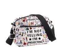 PLITI Sac à bandoulière pour théâtre, acteur, actrice, cadeau avec inscription « I'm Not Yelling I'm Projecting », Crier projetant Cbu, 24.5*8*18 cm