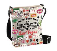 PLITI Sac à main à bandoulière Las Vegas Cadeau de voyage Las Vegas City Merchandising Las Vegas Souvenir Casino Lover Sac à bandoulière, À Las Vegas Cbagu, 8×7.5×1.8inches