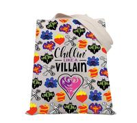 PLITI Sac fourre-tout amusant de film méchant pour ami Cadeau Chillin' Like a Villain Evil Queen, Chillin Villaind Tgu, medium