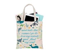 PLITI Sac fourre-tout avec inscription « And Into The Ocean I Go To Lose My Mind Find My Soul », Ocean Soul Tgu, medium
