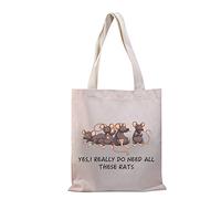 PLITI Sac fourre-tout en toile pour gardien de rats - Cadeau mignon pour maman - Oui I Really Do Need All These Rats, Do Need Rats Tgu, 14.2 x 12.6 inches
