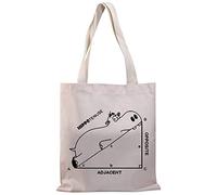 PLITI Sac fourre-tout hippopotame cadeau hippopotame cadeau hippopotame géométrique drôle amoureux des mathématiques sac à bandoulière en toile, Hippotenuse Opp Tgu, M
