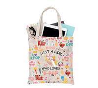 PLITI Sac fourre-tout K-Pop Singer Merchandise Just A Gi-rl Who Loves K-Pop Sac à bandoulière pour amateur de musique Drame coréen Cadeau, Loves Kp Tgu