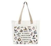PLITI Sac fourre-tout macareux pour les amateurs d'oiseaux de mer Cadeau « Always Be Yourself Unless You Can Be A Puffin » en toile pour oiseaux, Always Be Puffin Tbu, medium