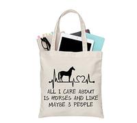 PLITI Sac fourre-tout pour cheval - Cadeau pour femme - Cadeau « All I Care About Is Horses And Like Maybe » - Cadeau pour les amateurs de chevaux, Entretien des chevaux Tgu, medium