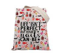 PLITI Sac fourre-tout pour manucure Nail Technician Gift Life Is Not Perfect But Your Nails Can Be Nail Artist Bag, Perfect Nails Tgu