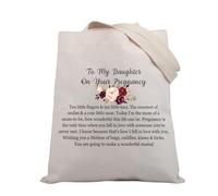 PLITI Sac fourre-tout « To My Daughter On Your Pregnancy » pour cadeau de grossesse, cadeau de félicitations pour future maman, Grossesse Fille Tgu, medium