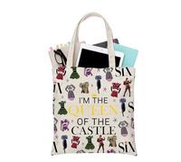 PLITI SIX Sac fourre-tout inspiré de la musique Broadway pour fan de théâtre musical avec inscription « I'm the Queen of the Castle », Château de la Reine Tgu, medium
