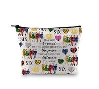 PLITI Six The Musical Gifts Trousse de maquillage musicale Six Queens Broadway avec inscription « May You Be Proud of The Work You Do », Be Proud 6 Queen Bagu, Mode