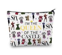 PLITI SIX Trousse de maquillage inspirée de la musique Broadway pour fan de théâtre musical avec inscription « I'm The Queen of The Castle », Queen Castleu, Mode