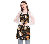 PLITI Tablier de toilettage pour amoureux des chiens avec poches, joli cadeau pour chien, maman, papa, tablier de cuisine, Tablier pour chien, M