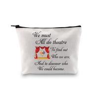 PLITI Théâtre Drama Cadeau drôle Acteur Actrice Cadeau Comédie Tragédie Masque Cadeau We Must All Do Theatre Maquillage Bag for Performer, Do Theatre Bagu, Mode