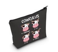 PLITI Trousse de maquillage amusante pour professeur de mathématiques - Cadeau pour amateur de mathématiques - Cadeau de cowculus, Math Cow Bagblu, Mode