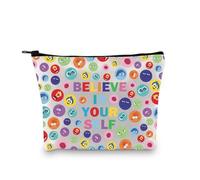 PLITI Trousse de maquillage avec inscription « Believe in Yourself » - Cadeau pour les fans de colère, peur, joie, dégoût, tristesse, envie, anxiété, Believe Yourself Bagu, Mode