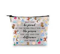 PLITI Trousse de maquillage avec inscription « May You Be Proud of The Person You are Cendrillon Fan », Be Proud Cindere Bagu, Mode