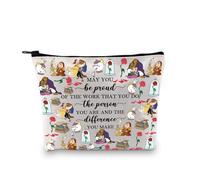 PLITI Trousse de maquillage Beauty Beast Story avec inscription « May You Be Proud of The Work That You Do The Person You are Princess Belle », Be Proud Beauty Bagu, Mode