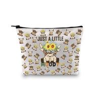 PLITI Trousse de maquillage « Just a Little Moody Highland » pour les fans de vache écossaise, cadeau pour maman, Little Moody Cow Bagu, Mode