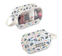 PLITI Trousse de maquillage lamantin Cadeau pour amoureux des lamantins « I'm A Manatee Trapped in A Human Body » Cadeau pour amoureux des animaux de l'océan, Lamantin piégé Mbu, Mode