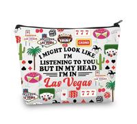 PLITI Trousse de maquillage Las Vegas - Trousse de toilette de vacances à Las Vegas - Cadeau de voyage à Las Vegas - Souvenir pour femme, Might Las Vegasu, Mode