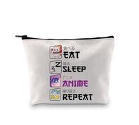 PLITI Trousse de maquillage manga Anime sacs cosmétiques sacs cosmétiques japonais animation amant cadeau, Eat Sleep Anime Bagu, Mode