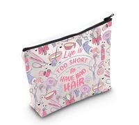 PLITI Trousse de maquillage pour coiffeur - Life is Too Short to Have Bad Hair - Cadeau amusant pour coiffeur, Bagu pour cheveux courts, Mode