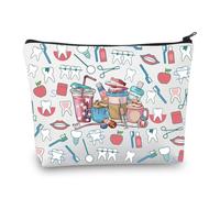 PLITI Trousse de Maquillage pour Dentiste, Hygiéniste Dentaire, Cadeau d'Assistant Dentaire, de Médecin, de Remise de Diplôme, Dentiste Laiteux Teau, Mode