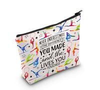 PLITI Trousse de maquillage pour les amateurs de gymnastique - Cadeau de gymnaste - Ne sous-estimez jamais la différence que vous avez faite et les vies que vous avez touchées, Bagu de gymnastique