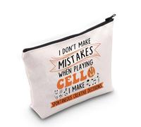 PLITI Trousse de maquillage pour violoncelle avec inscription « I Don't Make Mistakes When Playing Cello I Make Spontaneous Creative Decisions », Erreurs Violoncelle Bagu, Mode