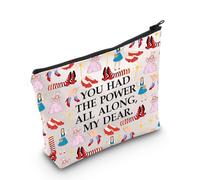 PLITI Wizard Oz Gift Dorothy Ruby Gift Chaussons rouges rubis Cadeau You Had The Power All Along Trousse de maquillage pour les fans de Dorothy, Power Along Bagu, Mode