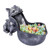 PlivBloom Bol à bonbons pour chat, bol pour table d'entrée, décoration de chat du Cheshire, statue de bureau amusante, bol décoratif à clés, plat à bonbons pour animal de bureau, paire avec bonbons
