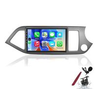 PLKEQS 2 64 Go pour K-IA Picanto Morning 2011-2017 Autoradio Android 15 9" avec écran Tactile, CarPlay, Android Auto, GPS, WiFi, HiFi, Bluetooth, FM, caméra et unité Principale,K2 Pro
