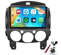 PLKEQS 2 x 64 Go pour M-azda 2 2007-2014 Autoradio Android 15 CarPlay Android Auto Écran Tactile 9" avec BT GPS WiFi RDS FM Caméra Unité Principale,K6 Pro