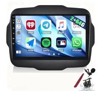 PLKEQS Autoradio 2G 64G Android 15 pour J-eep Renegade 2016-2020 avec Carplay, Android Auto, écran Tactile 9 Pouces, GPS Sat Nav, WiFi, Bluetooth, FM RDS, Mirror Link, caméra,K1 Pro