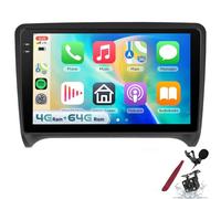 PLKEQS Autoradio 4G 64G pour A-UDI TT MK2 8J 2008-2014 avec filtres Audio DSP/32EQ, Carplay, Android Auto, écran Tactile in-Cell 9" 1280P, autoradio avec Bluetooth 5.0, SWC et caméra,K6 Pro Plus