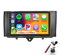 PLKEQS Autoradio 4G 64G pour B-ENZ Smart Fortwo 2011-2015 avec DSP, Carplay, Android Auto, autoradio Android 9" 1280P à écran Tactile avec Bluetooth 5.0, GPS, WiFi, FM/RDS SWC,Y2